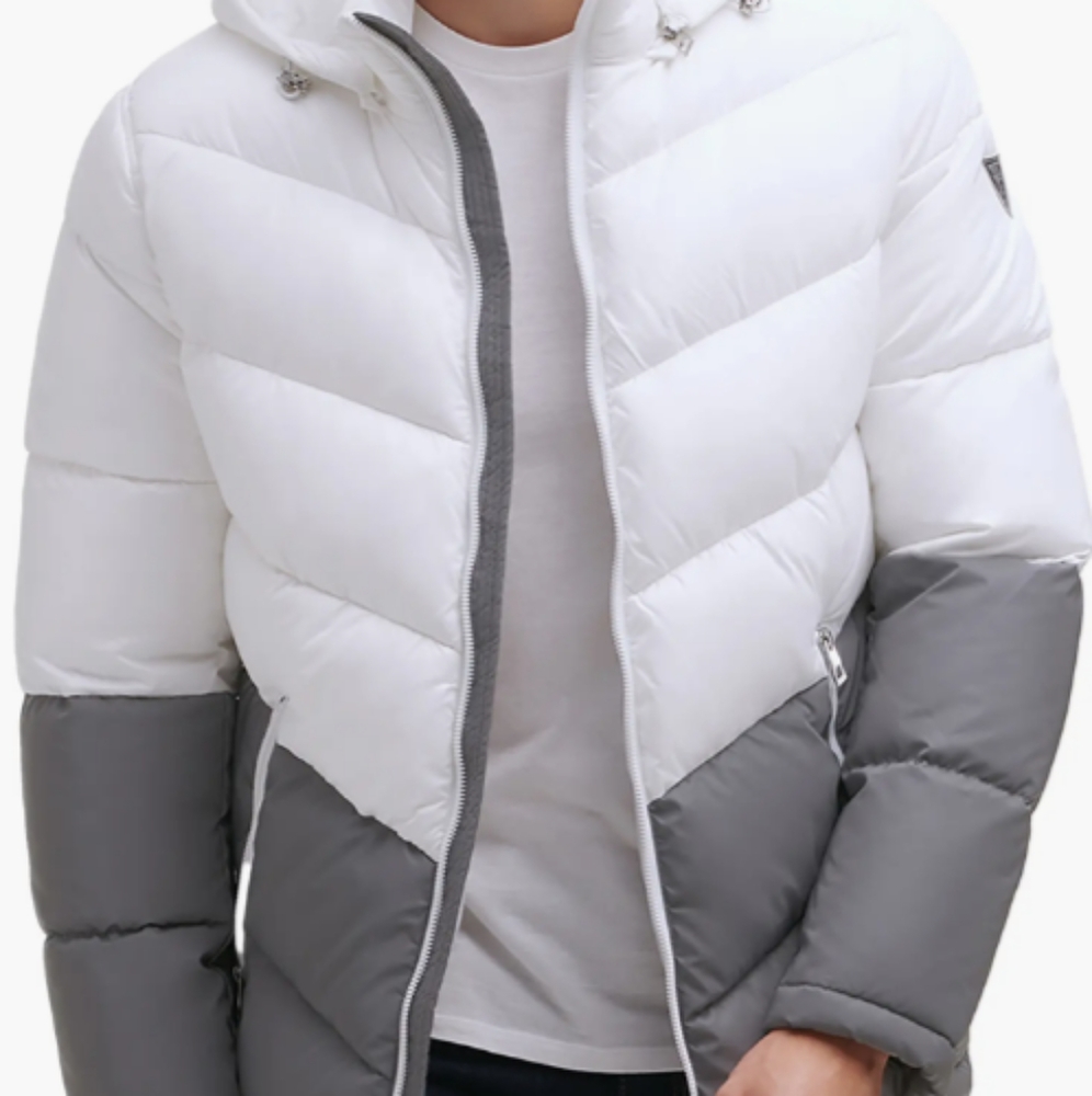 GUESS Color Block Reflective Puffer